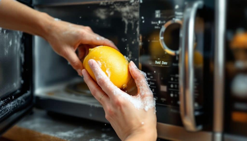 magnetron schoonmaken met citroen