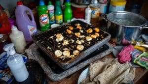 steengrill schoonmaken