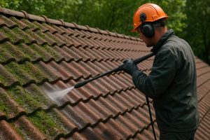 Dakpannen schoonmaken