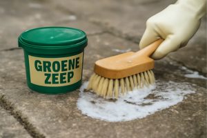 beton schoonmaken met groene zeep