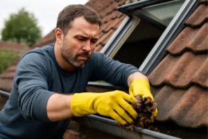 dakgoot schoonmaken vanuit dakraam