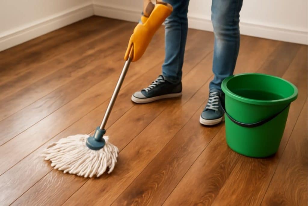 geoliede houten vloer schoonmaken