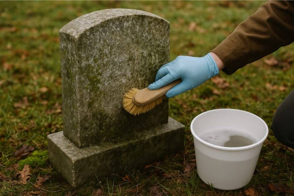 grafsteen schoonmaken