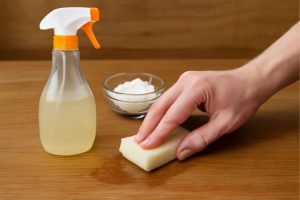 plakkerig hout schoonmaken