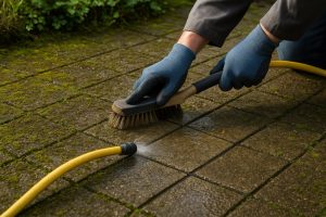 tuintegels schoonmaken