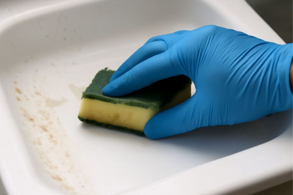 wit hard plastic schoonmaken