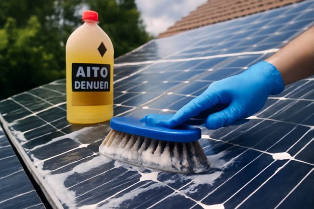 zonnepanelen schoonmaken met autoshampoo