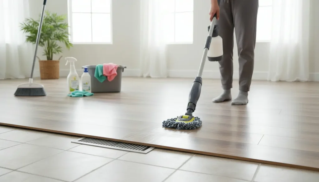 Laminaat op tegelvloer schoonmaken