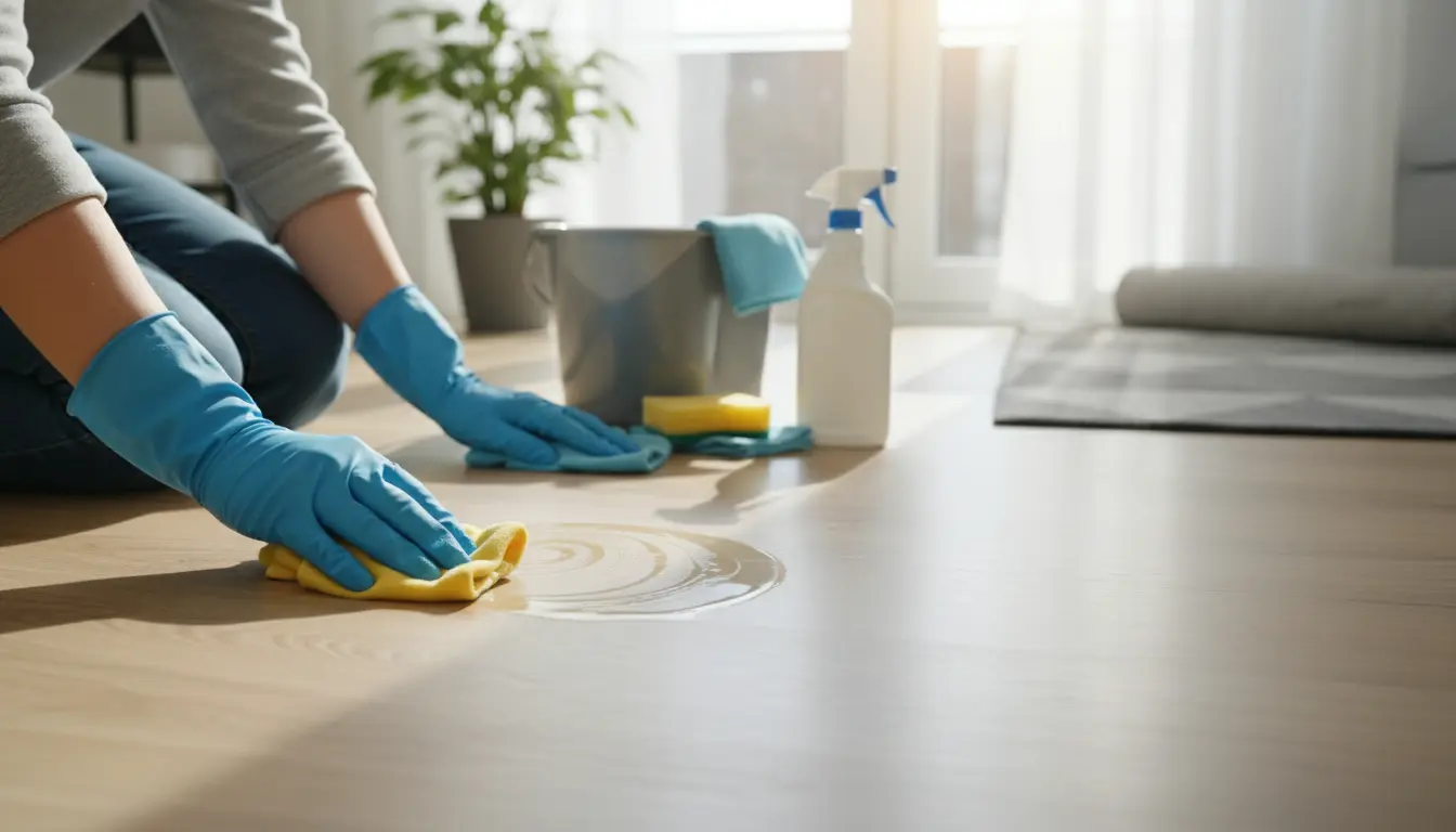 Hoe verwijder ik vetvlekken van een laminaatvloer?